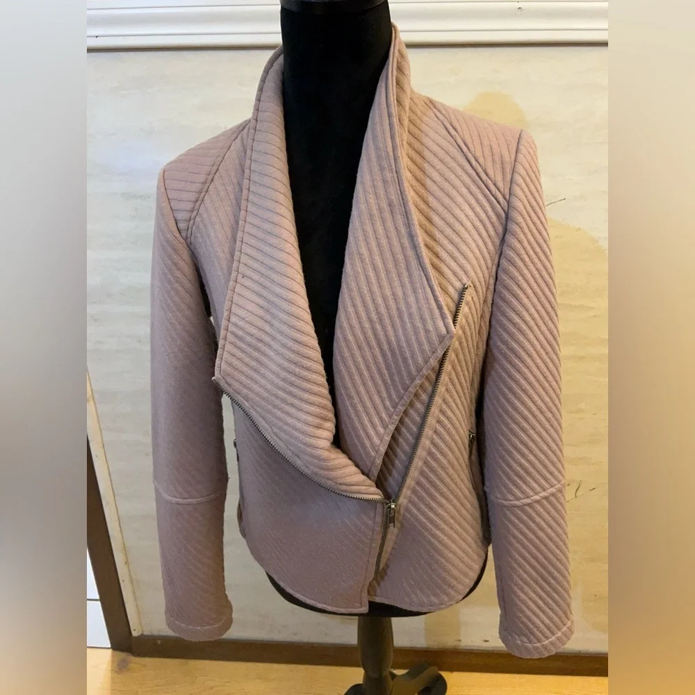 BB Dakota Place To Be Moto Ribbed Knit Asymmetrical Jacket